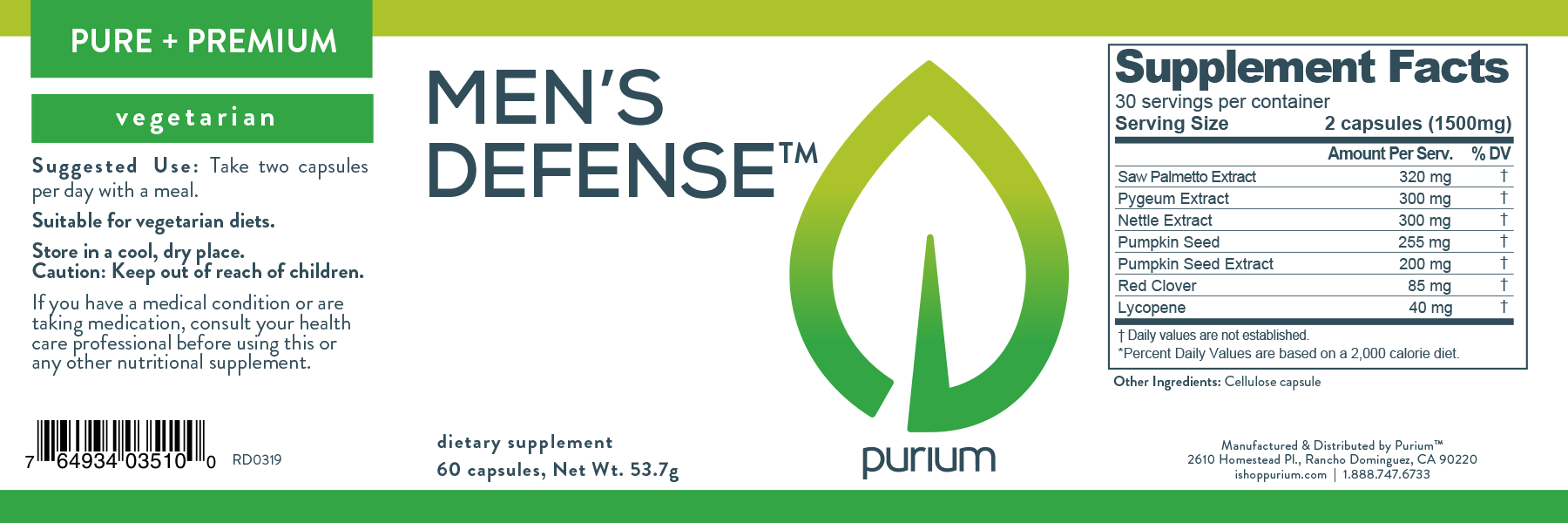Mens Defense Label