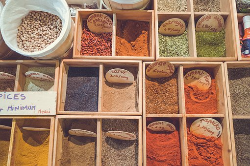 Assortment, Boxes, Spices, Powdered