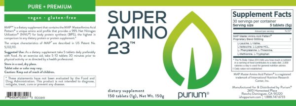 super amino 23 product label